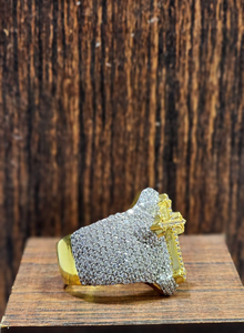 แหวนเพชรรูปกากบาทประดับเพชรเต็มตัวสำหรับผู้ชาย VVS Lab 10K 14K ทอง18K เครื่องประดับงานแต่งงานแบบกำหนดเองสไตล์ฮิปฮอปเย็น - Product Image 6