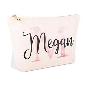 Bolsa de viaje personalizada de moda ecológica para niñas, bolsa con cremallera, pequeña bolsa de cosméticos de lona - Product Image 1