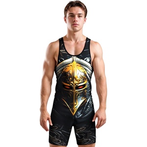 Traje de Lucha Libre en Poliéster y Spandex, Transpirable, de Secado Rápido, Ecológico, en Rojo, Azul y Negro, Colores Personalizados, Sublimación, Talla Personalizada - Product Image 2