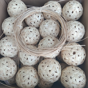 หวายทรงกลมตกแต่งตามธรรมชาติ \ ทำด้วยมือน้ำหนักเบาและทนทานต่อการใช้งานที่หลากหลาย - Product Image 2