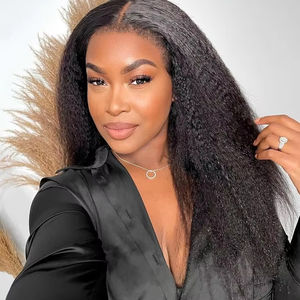 4C Crépus Bords Délié <span class=keywords><strong>Bouclés</strong></span> Bébé <span class=keywords><strong>Cheveux</strong></span> 13X6 Crépus Droite Avant <span class=keywords><strong>de</strong></span> Lacet Perruque <span class=keywords><strong>Cheveux</strong></span> Humains Transparent Yaki Droite Dentelle Frontale Perruque - Product Image 1