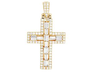 S925 Sterling Silver Moissanite Croix Pendentif pour Hommes et Femmes Hip Hop Diamant Bijoux - Product Image 1