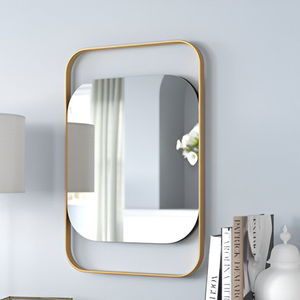 Miroirs muraux en verre encadrés de métal modernes de luxe en vrac, panneaux ronds et irréguliers élégants pour les salons et les salles de bain, décoration intérieure - Product Image 5