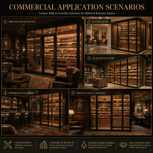 Humidor Personalizado Tipo Biblioteca con Interior de <span class=keywords><strong>Cedro</strong></span> Español para Proyectos de Clubes, Hoteles y Villas - Product Image 2