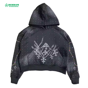 Nouvel arrivage : Sweat à capuche numérique délavé à l'acide, coupe droite, épaules tombantes, en molleton de coton épais (420 GSM) - Product Image 4