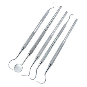 MEDZORA SURGICAL MS-9022 Kit d'examen dentaire de base 5 pièces en acier inoxydable Miroir de blanchiment dentaire Détartreur Pince à épiler Manuel - Product Image 4