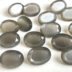 Piedra lunar gris natural 6x8mm Corte facetado ovalado Calidad superior-Piedra lunar gris llamativo Facetado ovalado - Product Image 1
