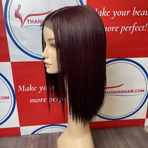 Vente en gros 100% perruques de cheveux humains vietnamiens bruts perruque de fermeture en dentelle droite soyeuse beaucoup de couleurs - Product Image 4