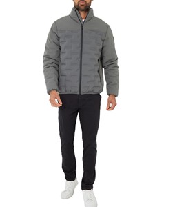 OEM Custom <b>Men</b> High Quality Custom Colors Full Sleeves Hooded Puffer Bubble <b>Jacket</b> Breathable and Comfortable Vest Grey Coour - Product Image 3
