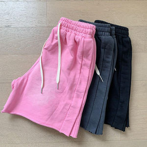 Shorts décontractés pour hommes, nouvelle collection, effet délavé, respirants, taille haute élastique, 100% coton, matière de qualité supérieure - Product Image 2