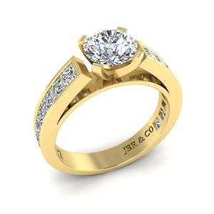 Modern Round And Princess Diamond Yellow Gold Plated 925 <b>Silver</b> Engagement <b>Ring</b> For <b>Men</b> Luxury Fashion At Wholesale Price - Product Image 2
