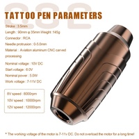 2025 Kit Mesin Tato Profesional Portabel Lengkap Populer dengan Stroke 3.5mm, Ringan 145g, untuk Pemula, Perlengkapan Seni Tubuh