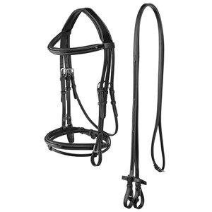 Riendas de brida de cuero inglés de alto rendimiento, hebillas de acero inoxidable con costuras elegantes, carreras de caballos de estilo occidental duraderas - Product Image 3