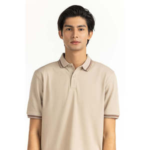 Polo de Golf para Hombre, Corte Regular, Tejido Sólido con Spandex, Manga Corta, Transpirable y Cómodo, Cuello Bordado - Product Image 1