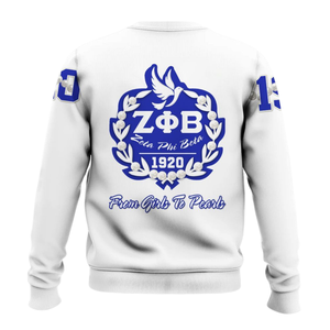 Sudadera con cuello redondo bordada Zeta Phi Beta para mujer, ropa griega azul de la hermandad 1920 - Product Image 2