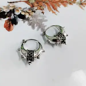 Pure 925 Sterling Silver Designer Silver Hoops Light Weight Jewelry Party Wear Silver Earrings Silver Jewelry Collection