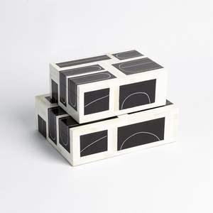 กล่องไม้สลักล็อกทำจากเรซินสำหรับตกแต่งบ้านและจัดระเบียบ - Product Image 6