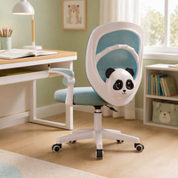 Chaise d'étude pour enfants Panda Lumbar, chaise de bureau en maille réglable en hauteur avec accoudoirs rabattables pour la maison et l'école, pour les enfants de 3 à 14 ans