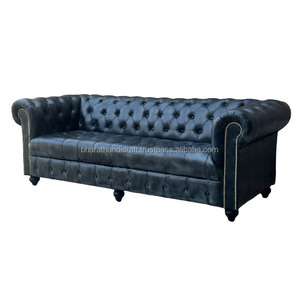 Convertible 3 Seater Chesterfield Sofa Leather Traditional Home Furniture Deep Tufted Luxury Living Room <b>Seating</b> Classic - Product Image 5