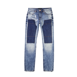 Jeans baggy de créateur en patchwork personnalisé OEM, style skateboard, hip-hop, streetwear, vente en gros - Product Image 1