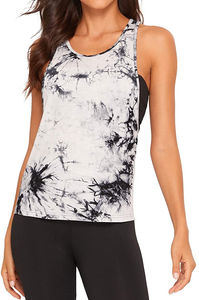 Chaleco Deportivo Transpirable para Mujer, Top de Yoga de Punto para Gimnasio, Danza, Deporte y Uso Casual con Cuello de Lazo y Plumas Huecas en la Parte Delantera - Product Image 5