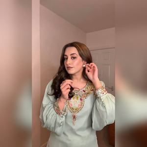 Trendy arrival multi color georgette salwar kameez sharara set featuring resham work <b>detail</b> and fancy dupatta 2025 collection - Product Image 5