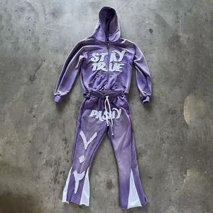 Fabricant Combinaison jogging de haute qualité Ensemble vêtements de sport Ensemble de survêtements unis pour hommes Pantalon de survêtement et sweat à capuche personnalisés Ensemble 2 pièces pour hommes - Product Image 4