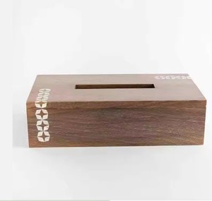 Cubierta de caja de pañuelos de madera de mango de diseño moderno Material de papel y Metal de Calidad exclusiva para uso en el hogar, la cocina y el coche - Product Image 2
