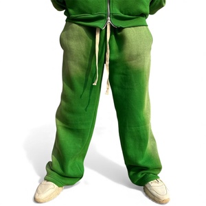 Ensemble de survêtement ample et évasé en coton 100% imprimé unisexe sur mesure en gros 2026, lavage à l'acide, streetwear vintage - Product Image 5