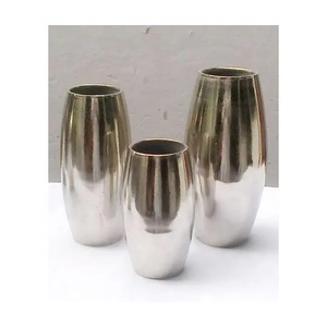 Set 2 Aluminum Casted Metal Eco-Friendly Lightweight Modern Design Living Room Home <b>Decoration</b> Flower Vase Wedding Party - Product Image 5