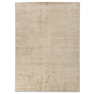 พรมขนสัตว์และไหมถักมือลายเอนโทรปี สีงาช้าง ขนาดใหญ่ รูปทรงสี่เหลี่ยมผืนผ้า สำหรับห้องโถงหรือห้องนั่งเล่น รุ่น Esh-1520 - Product Image 1