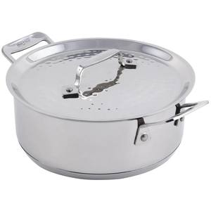 Luxury Hammered Stainless Steel Round Casseroles Elegant Presentation <b>Fuel</b> Holder Pedestal Stand Elegant <b>Chafing</b> <b>Dish</b> - Product Image 3