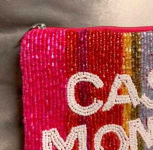 กระเป๋าคลัทช์ลูกปัดสำหรับผู้หญิงและเด็กผู้หญิงกระเป๋าใส่เหรียญเงินสดสีรุ้ง - Product Image 4