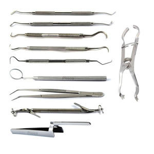 Ensemble d'instruments dentaires en composite PISSCO, 9 pièces, kit d'instruments dentaires en composite, acier inoxydable - Product Image 1