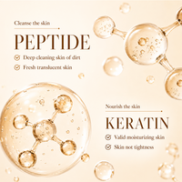 Gel Douche et Nettoyant Corporel Hydratant et Blanchissant à la Kératine Polypeptidique de Haute Qualité pour Peaux Rugueuses, Marque Privée 500ml