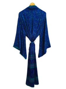 Chemise de soirée en soie kimono pour femme, multicolore, douce, vêtements de maison, chemisier en soie multicolore, robe courte kimono, taille unique, détente - Product Image 3