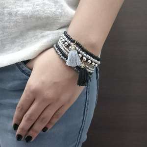 Urthn <b>Adjustable</b> Fashion <b>Bracelet</b> with Multi Beads 1403525 Model - Product Image 1