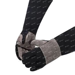 Guantes de protección de manos de brazo largo plegables de 24 pulgadas para mordeduras de animales Guantes de manejo de animales forrados de Kevlar hechos de cuero Living - Product Image 2