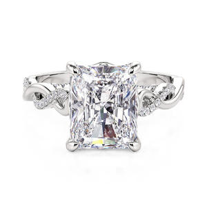 Jeulia Classic Twist Engagement <b>Ring</b>-Crushed <b>Ice</b> Cut Rose Gold Plated Sterling Silver - Product Image 4