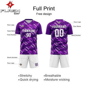 Maillot de football en polyester léger et respirant personnalisé, design par sublimation pour équipes et joueurs, chemises pour football - Product Image 4