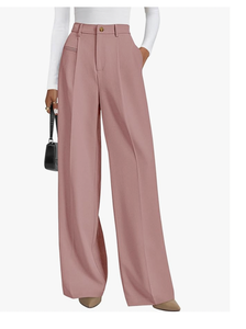 Elegant High Waist Palazzo Pants for <b>Women</b> Business Casual Wide Leg <b>Trousers</b> Professional Office Slacks Plus Size New - Product Image 6