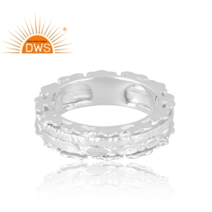 Hot Design Sterling <b>Silver</b> <b>Band</b> <b>Ring</b> Custom Design Jewelry For Women Gift For Her Fine Jewelry Manufacturer - Product Image 4