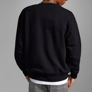 Sweatshirts personnalisés pour hommes avec capuche épaisse logo à l'avant imprimé tie-dye broderie sérigraphiée col rond doublé solide - Product Image 3