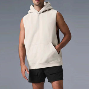 Sweat à capuche sans manches pour homme, hiver, 100% coton, séchage rapide, respirant, extensible, confortable pour la gym, le fitness, la musculation - Product Image 4