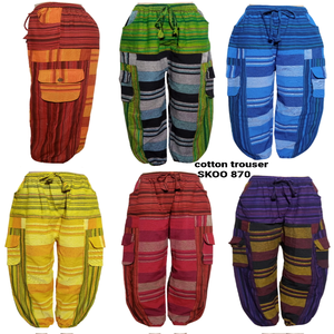 Nouveau pantalon en coton bohème à la mode à la mode avec pantalon patchwork fait à la main ou sarouel pour hommes et femmes - Product Image 2