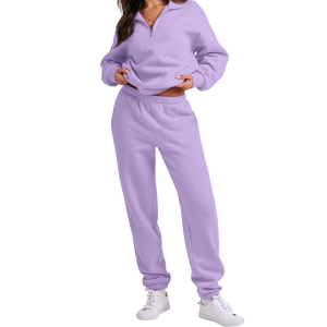 Chándal personalizado para mujer, conjunto completo de media cremallera, sudadera lisa de manga larga, chándales estéticos para Yoga y gimnasio, venta al por mayor - Product Image 3