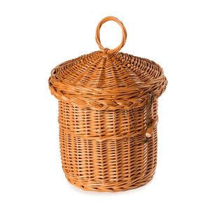 Cercueil en osier avec poignée pour la crémation d'animaux de compagnie, urne commémorative en rotin artisanale, panier rustique écologique, récipient de souvenir - Product Image 2