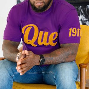 T-Shirt in ciniglia viola manica Que con ricamo Omega stile di vita greco camicia di cotone personalizzata della confraternita all'ingrosso - Product Image 5