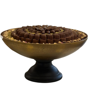 Cuenco hecho de metal con soporte Exhibición de chocolate Diseño maravilloso Cuenco de chocolate de forma redonda para bodas y otras celebraciones - Product Image 1