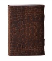 Carnet de notes rond en cuir véritable à motif crocodile, pentagramme, fournitures de bureau et papeterie, fournitures scolaires, journal vintage